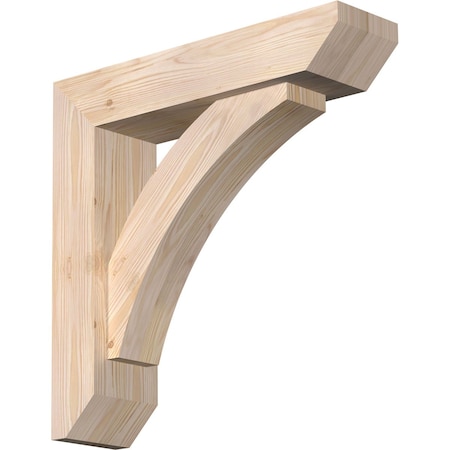 Ekena Millwork Thorton Slat Smooth Bracket w/ Offset Brace, Douglas Fir, 5 1/2"W x 22"D x 22"H BKT0604X22X22THR06SDF